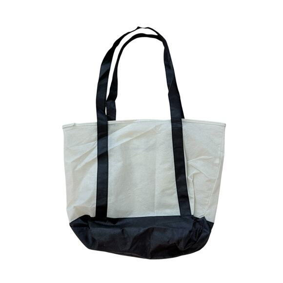 Poshmark Posh Swag Bag Filled With 5 Posh Merchandise Items Cream Black Tote - Picture 2 of 9